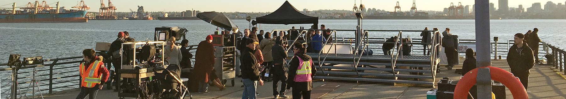film set on dock in North Vancouver