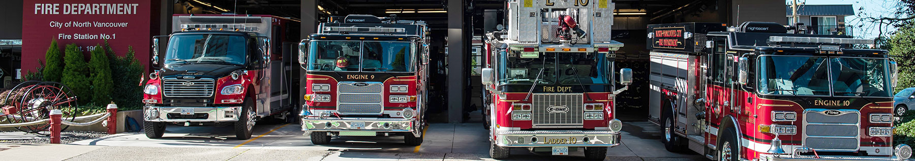 fire trucks parked at fire hall