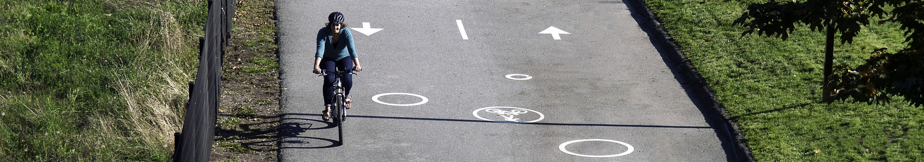 cyclist on greenway