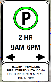 sign for Resident Exempt Parking