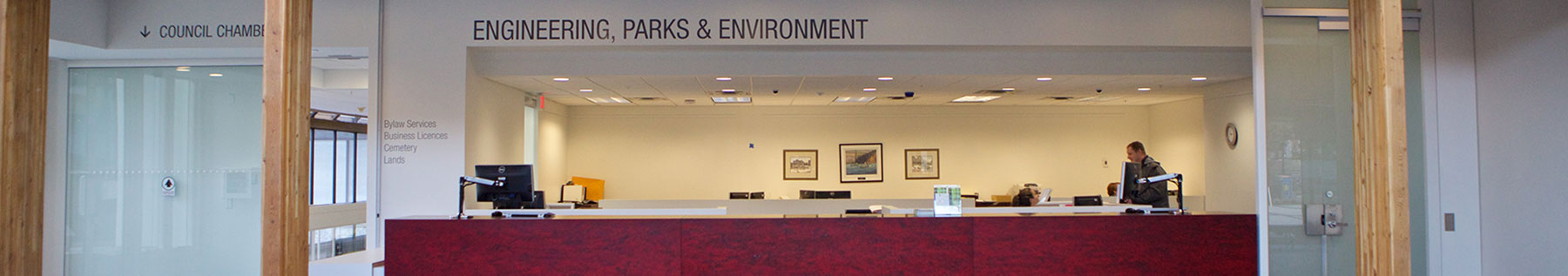 service counter in City Hall