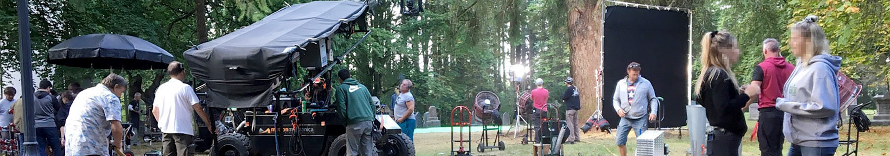 filming at the cemetery