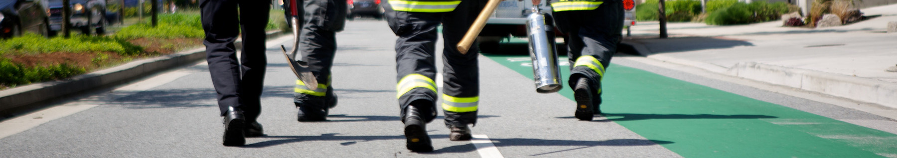 first responders walking on street