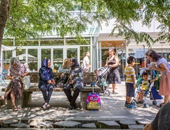 people in plaza