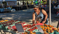 woman shopping at farmers market
