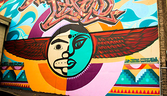 part of Word to the Motherland mural