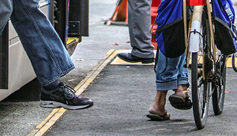 pedestrians and transit users