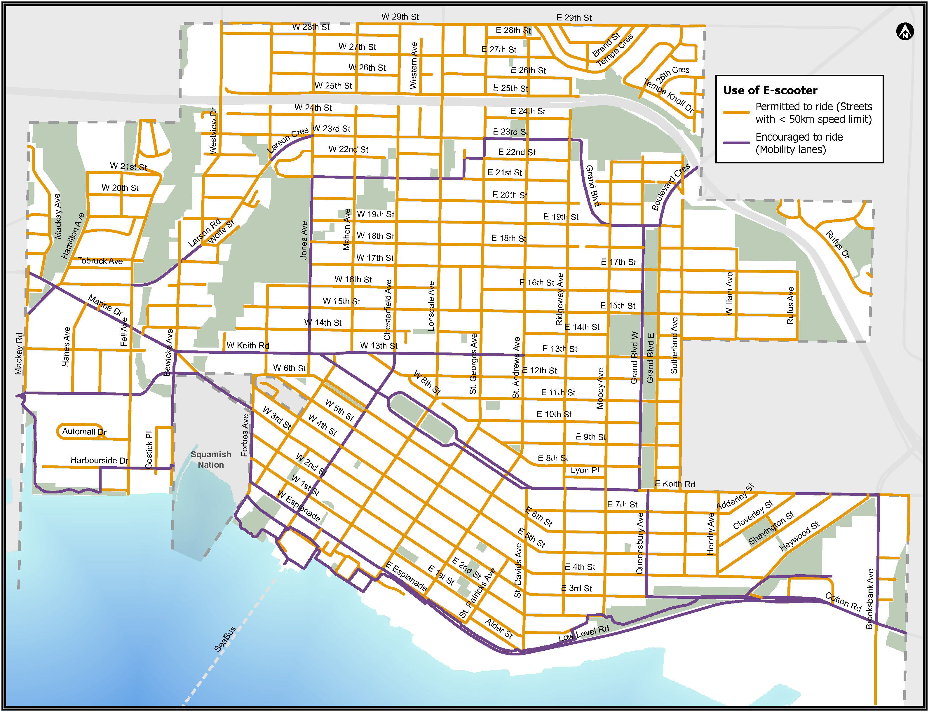 map of where to ride e-scooter