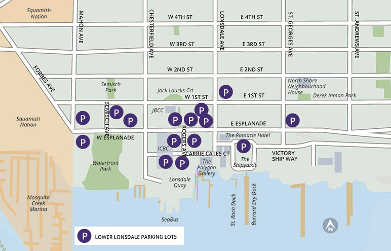 Lower Lonsdale parking map