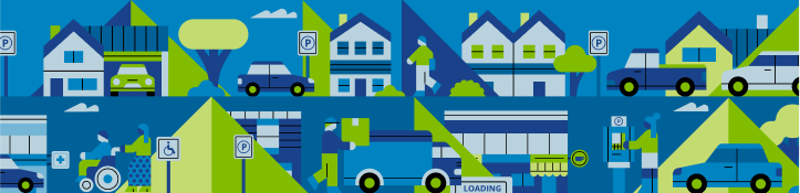 graphics of parking types in the City