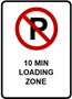 loading zone sign