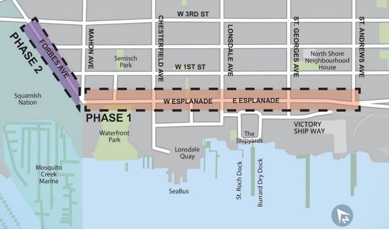 Esplanade Complete Street project area
