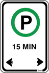 15 min parking sign