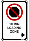 loading zone sign