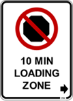 loading zone sign
