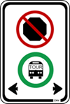 tour bus parking sign