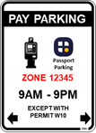 parking sign except with permit
