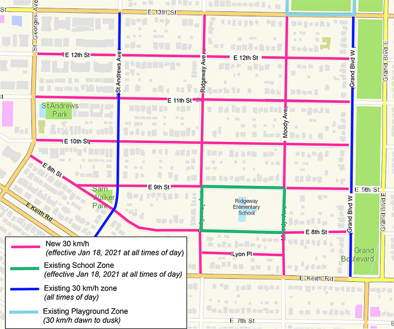 Ridgeway School Safety Zone Review map