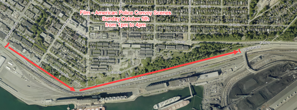 Road Closure Map Lower Level Road October 5