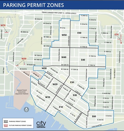 CAPP parking permit zones image