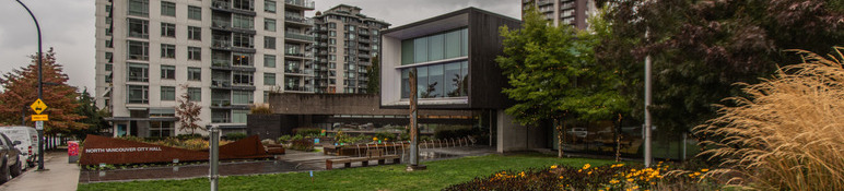 City Hall Exterior on rainy day