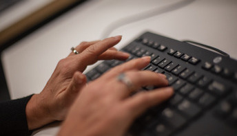 Someone typing