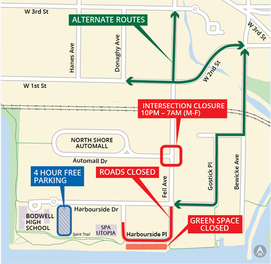 Harbourside Closures Map