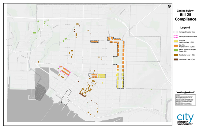 Map of Proposed Zoning Amendments for Bill 25 Compliance