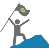 Icon of person climbing mountain