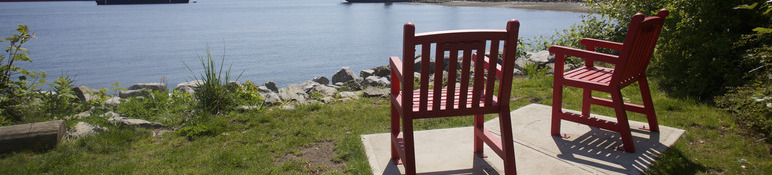 Chairs with view from Kings Mill Walk Park