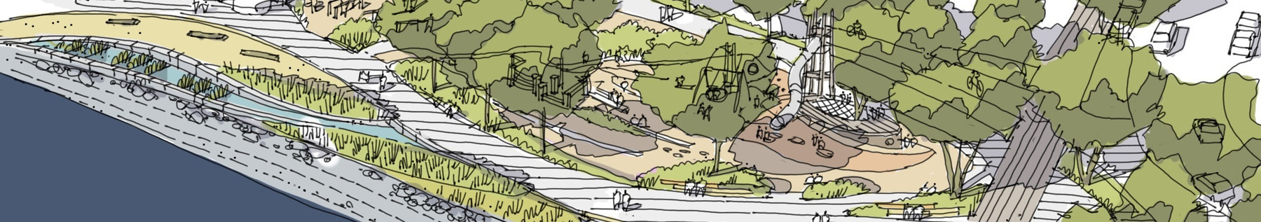 Rendering of future Kings Mill Walk Park