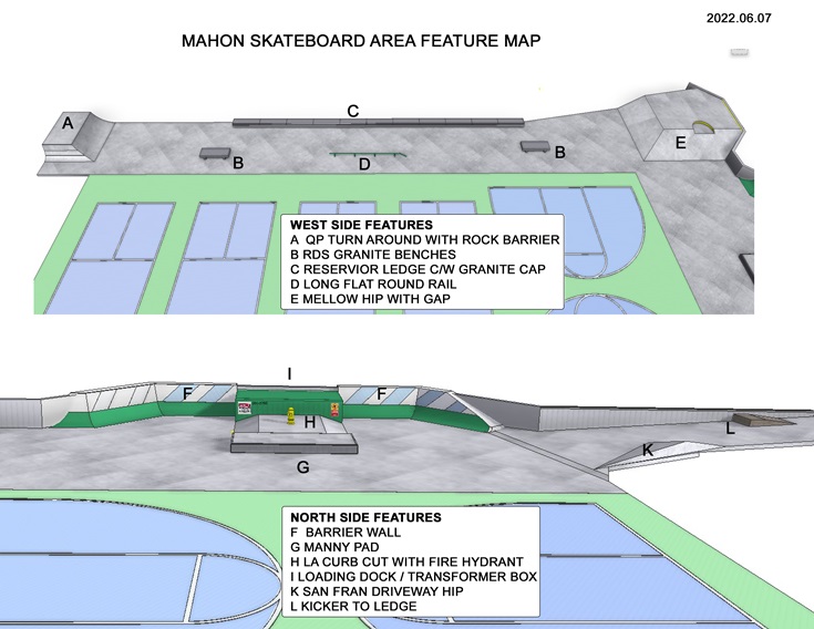 Mahon Skate Park final concept - feature map