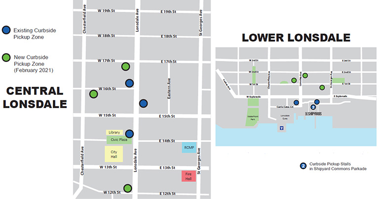 Lonsdale area curbside pickup parking maps